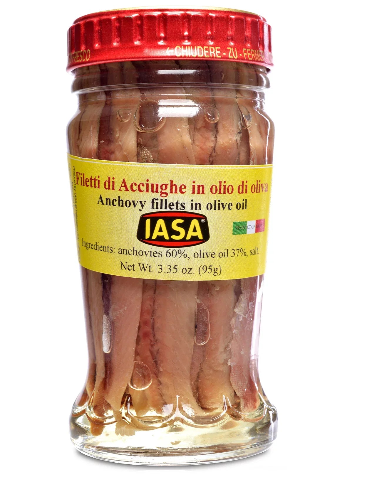 Anchovy Fillets in Olive Oil 95gr Produced by: IASA in Campania, Italy