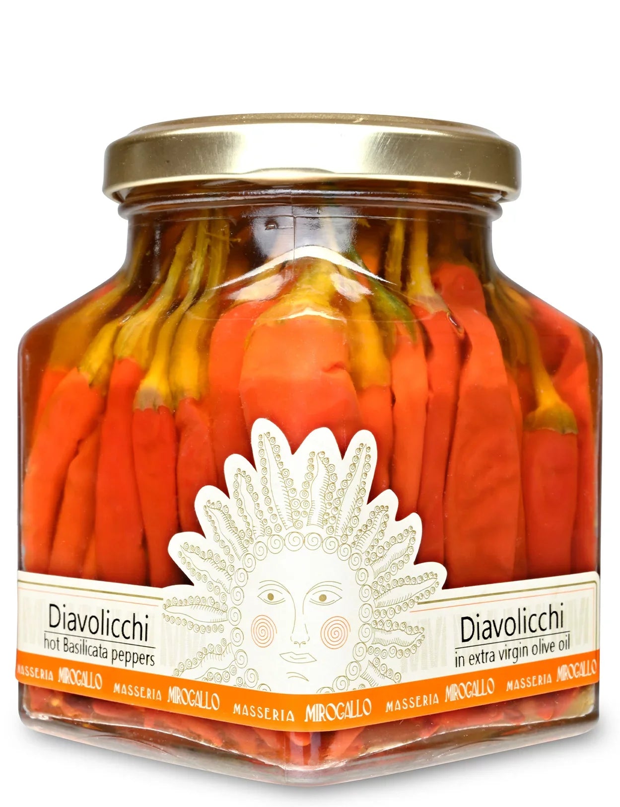 Diavolicchi Hot Peppers in Extra Virgin Olive Oil Produced by: Masseria Mirogallo in Basilicata, Italy